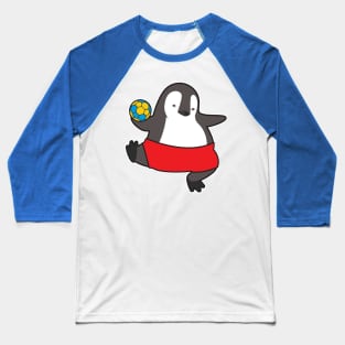 Penguin as Handball player with Handball Baseball T-Shirt